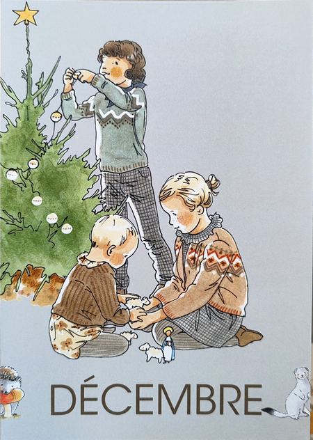 by·bm - childhood illustration, stampa fine art A5 (15x21 cm): DECEMBRE