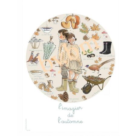 by·bm - childhood illustration, stampa fine art A3 (29,7x42 cm): L’IMAGIER DE L’AUTOMNE