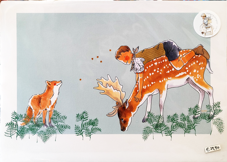 by·bm - childhood illustration, stampa fine art A3 (29,7x42 cm): IL FAUT RENTRER MAMAN VA S’INQUIETER