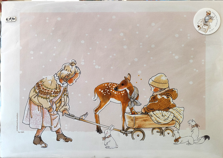 by·bm - childhood illustration, stampa fine art A3 (29,7x42 cm): ET PARFOIS LE CIEL EST ROSE