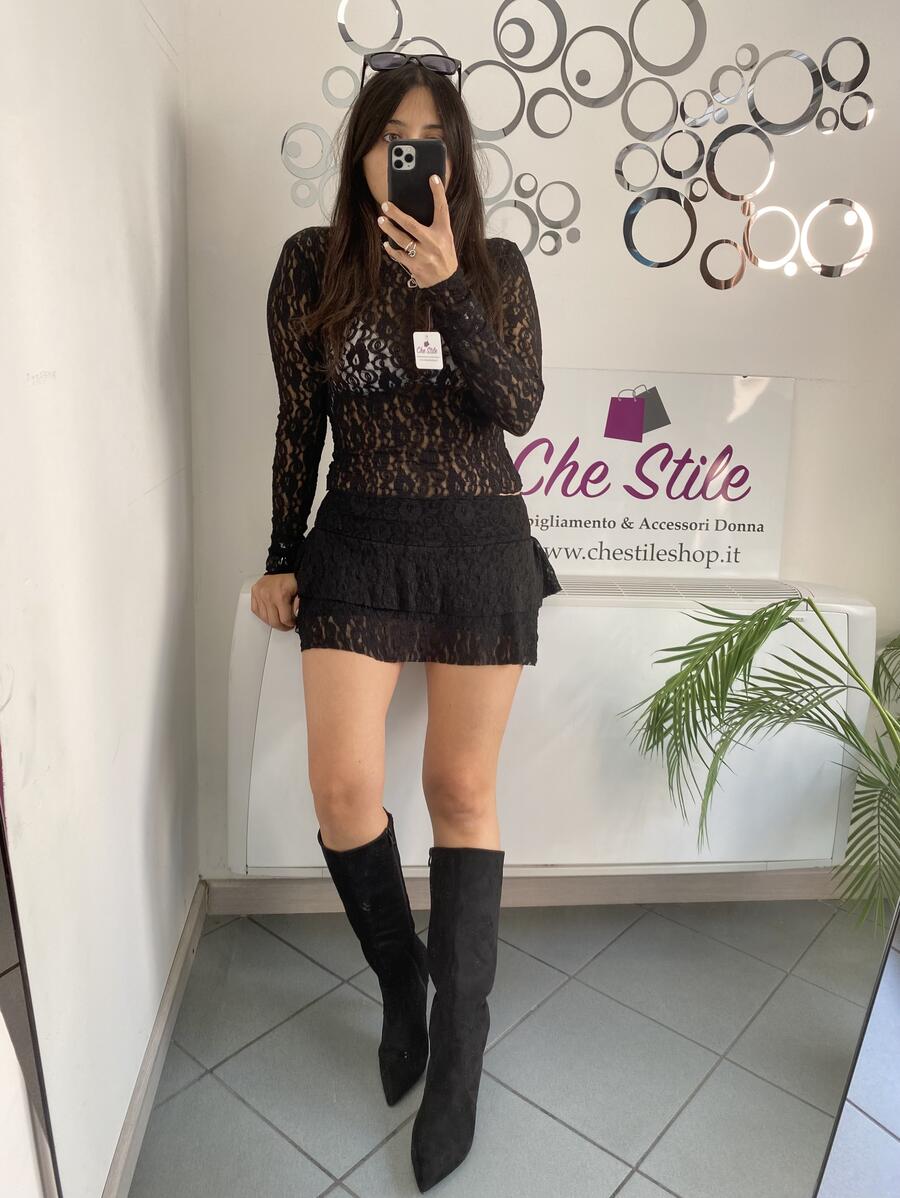 NOVITÀ Mini gonna in pizzo e balza