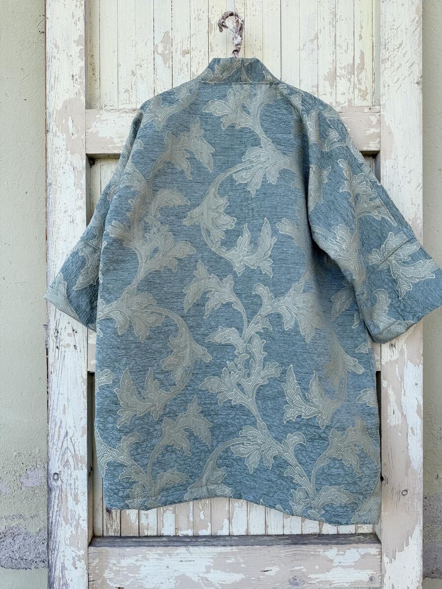 Kimono verde acqua con lavorazione lamè