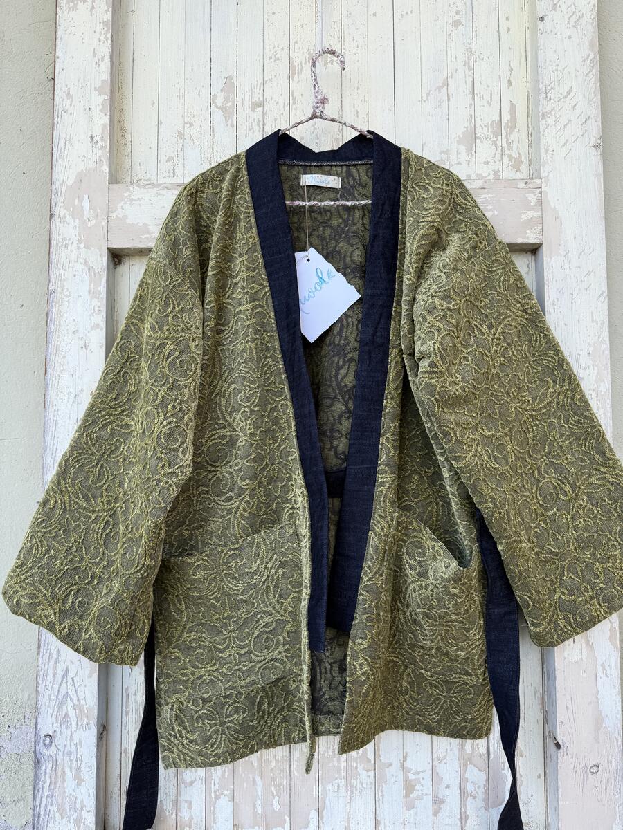 Kimono verde lavorato 