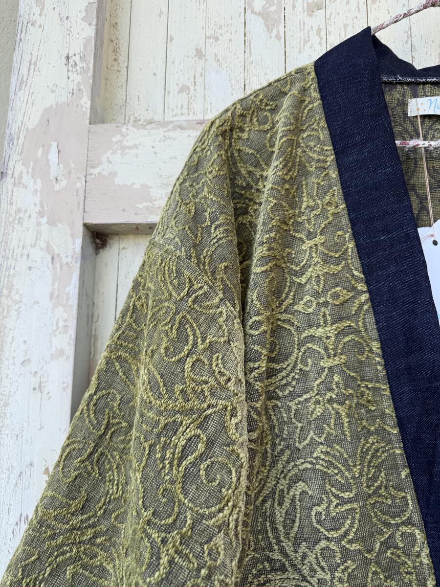 Kimono verde lavorato 