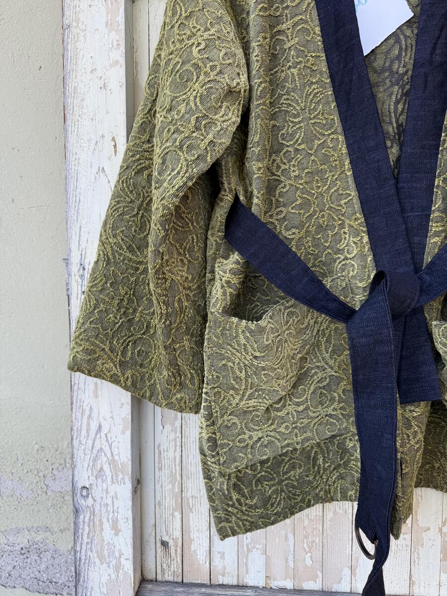 Kimono verde lavorato 