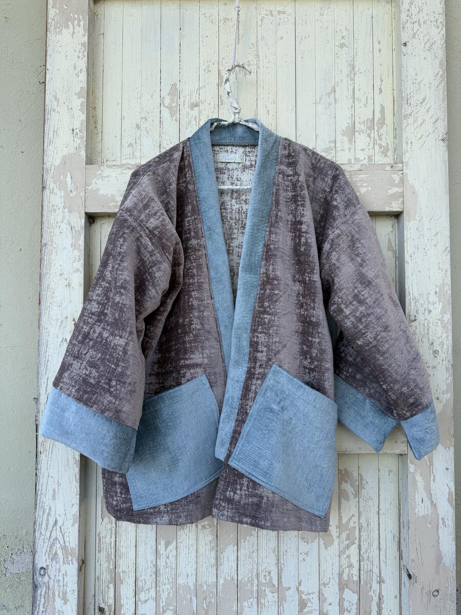 Kimono rosa antico/nocciola