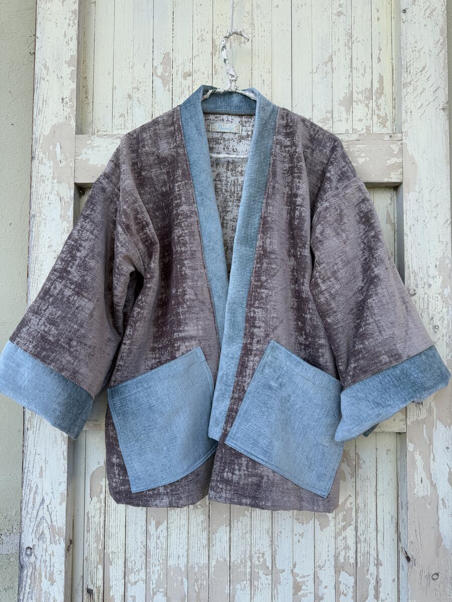 Kimono rosa antico/nocciola