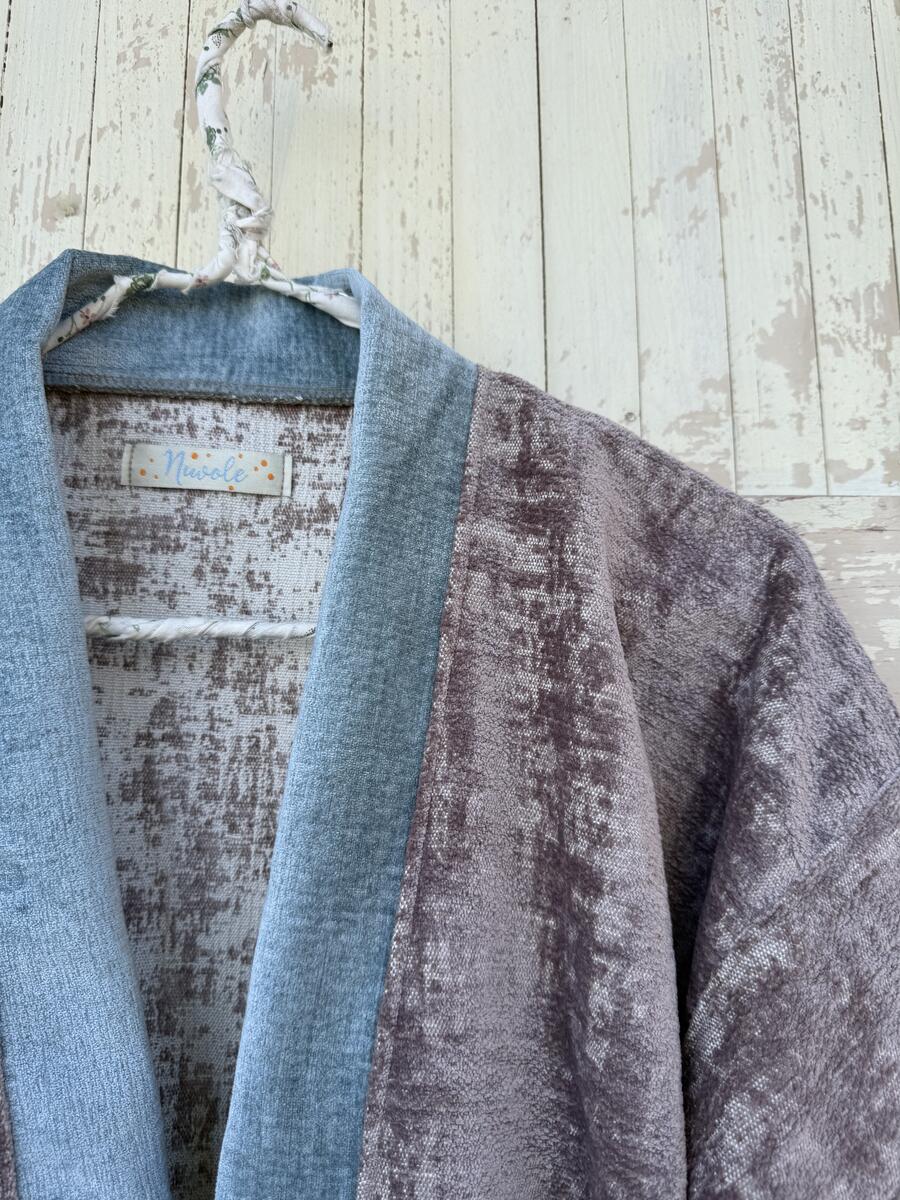 Kimono rosa antico/nocciola