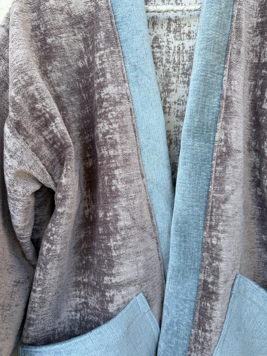 Kimono rosa antico/nocciola
