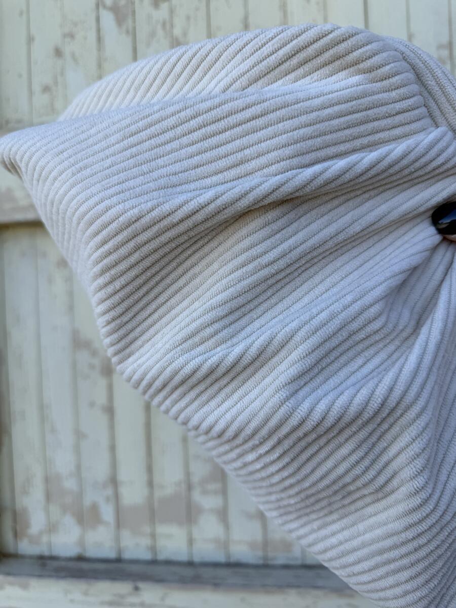 Soft bag bianco burro a coste