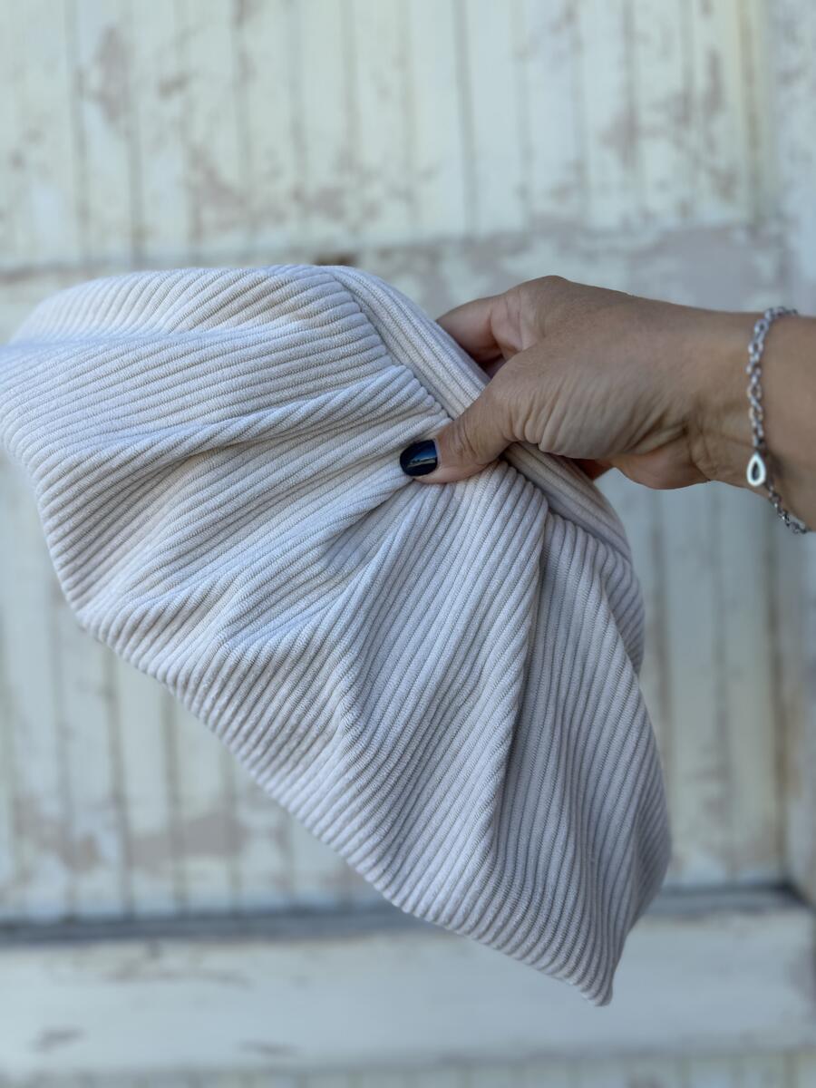 Soft bag bianco burro a coste