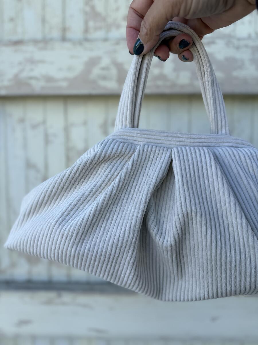 Soft bag bianco burro a coste
