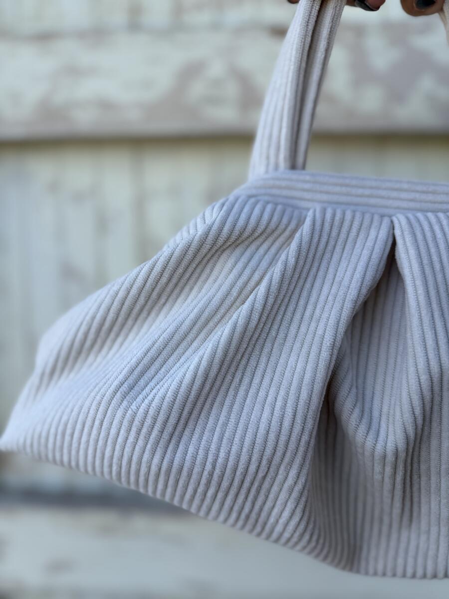 Soft bag bianco burro a coste