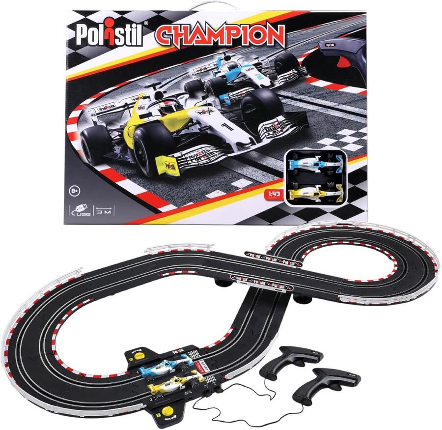 Pista Elettrica Polistil Champion con 2 Auto da corsa - 96152 - Polistil - 8+