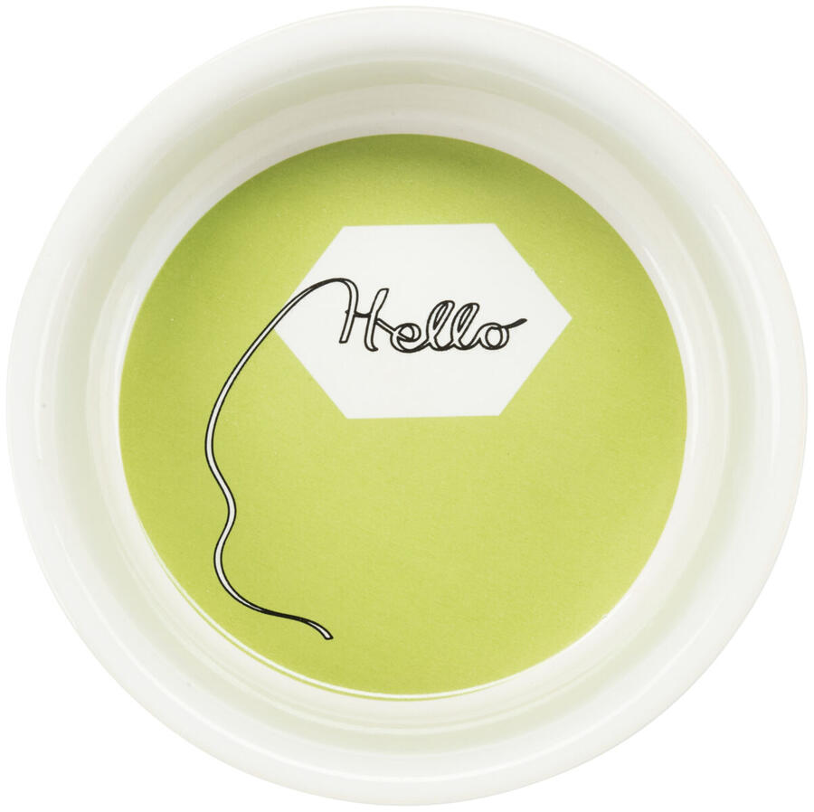 Ciotola in ceramica con disegno coniglio - Verde - 240 ml.  ø 11 cm 