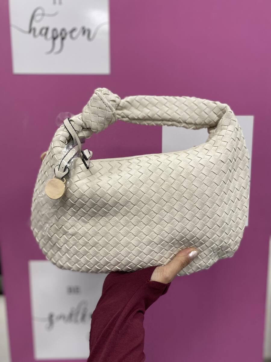 NOVITÀ Bag morbida mezza luna trama intrecciata