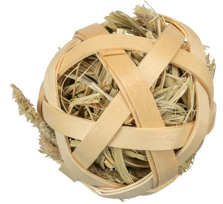 Trixie Palla di bamboo ripiena di fieno  - ø 5 cm