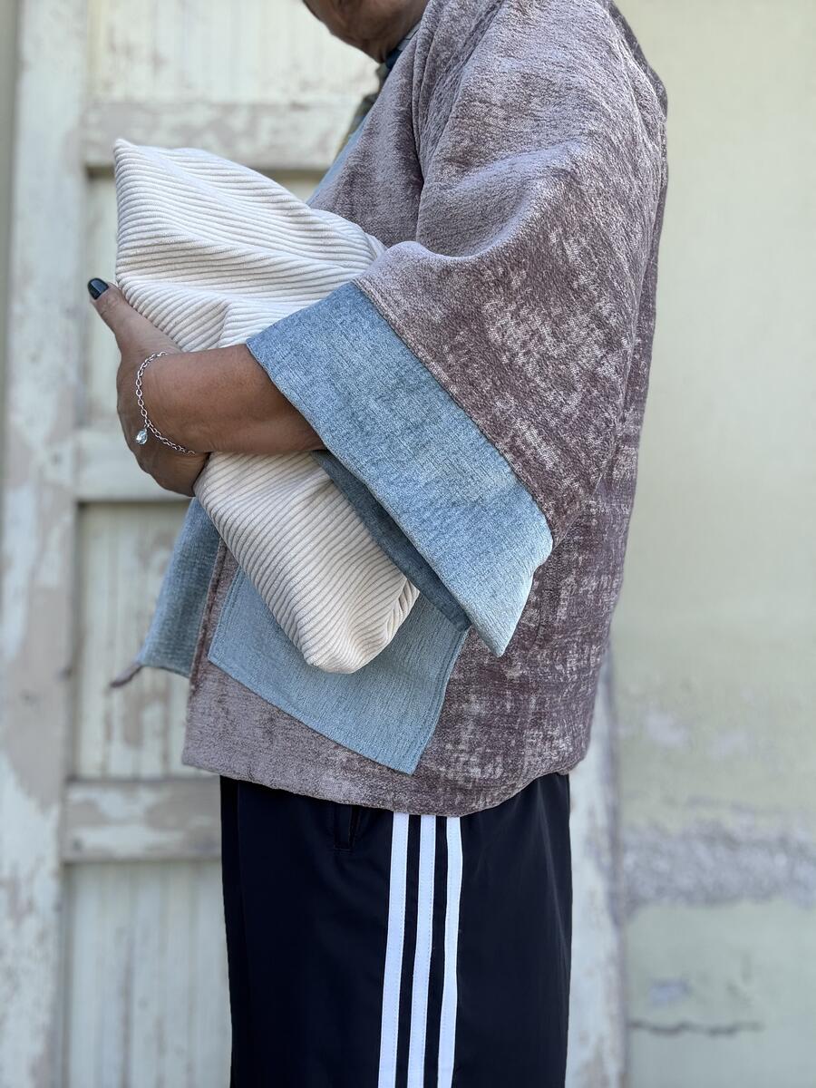 Kimono rosa antico/nocciola