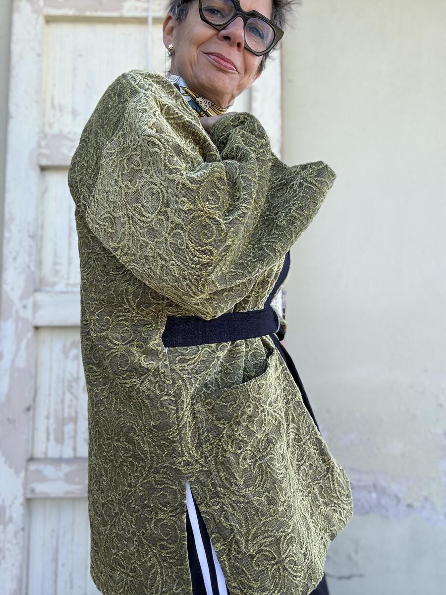 Kimono verde lavorato 