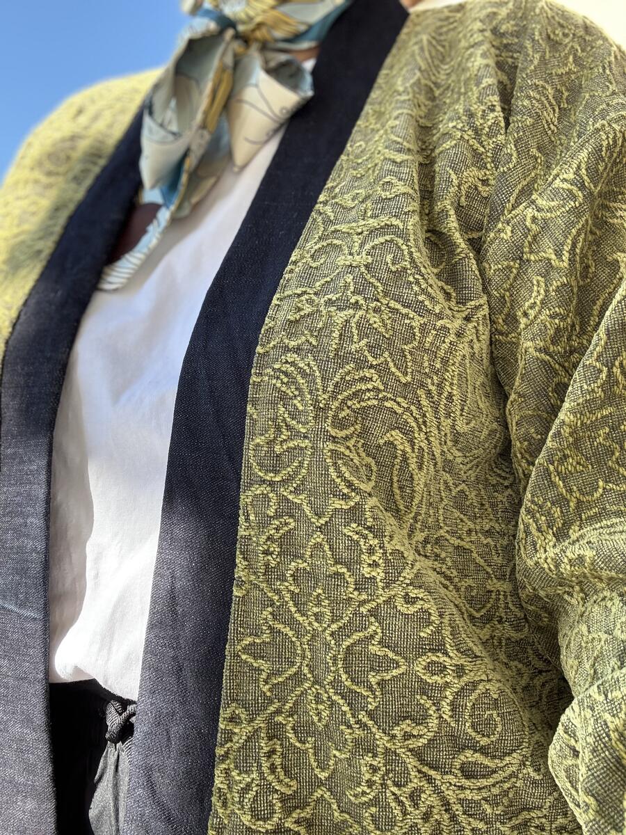 Kimono verde lavorato 