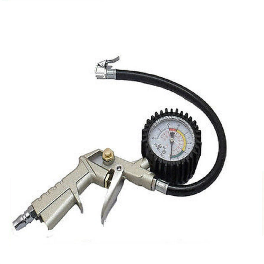 PISTOLA PER GONFIAGGIO PNEUMATICI GOMME AUTO RUOLOTTE COMPRESSORE CON MANOMETRO