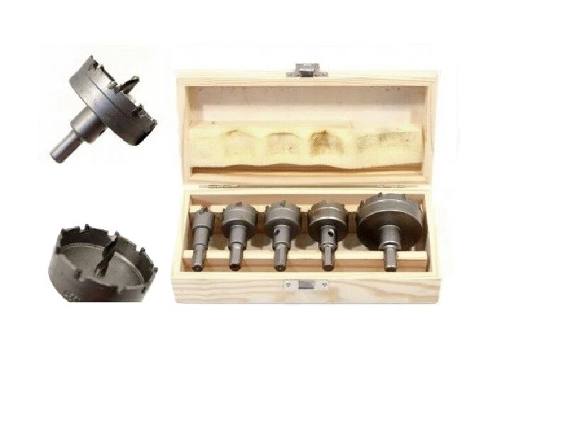 KIT DI 5 FRESE A TAZZA  DA 18 30 32 35 55MM HSS PER MURO DENTI IN METALLO DURO