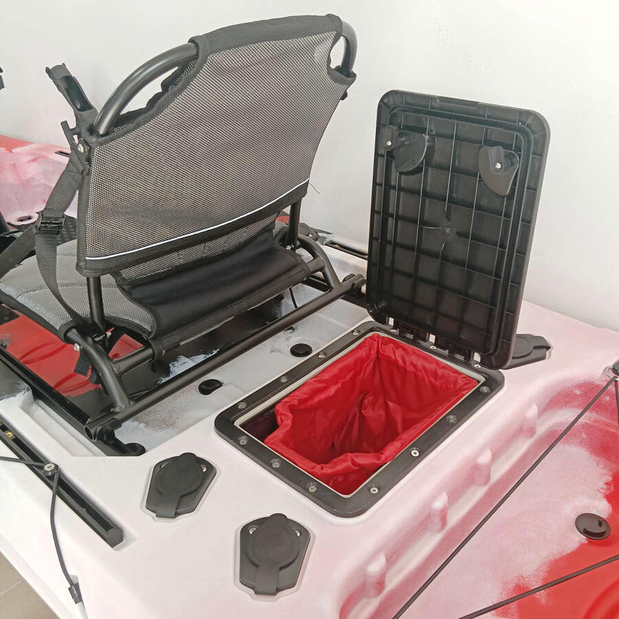 Kayak da Pesca a Pedali SKF Pedal Power 13 - 415 cm - 39 kg - Rosso Nero Bianco