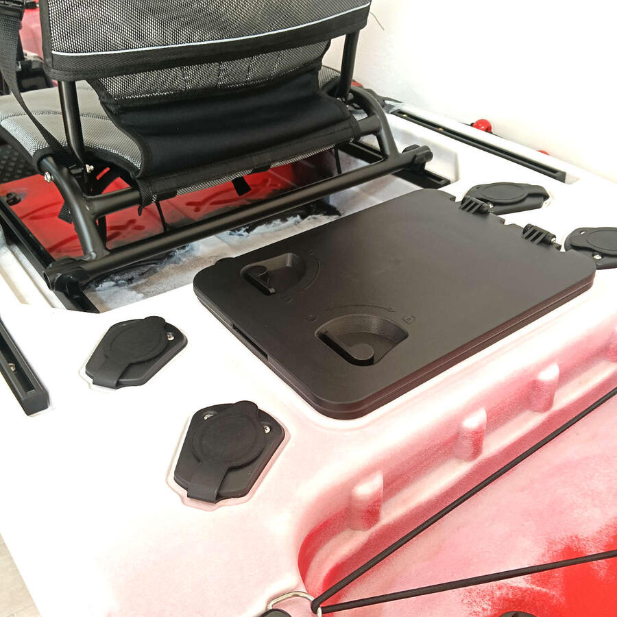 Kayak da Pesca a Pedali SKF Pedal Power 13 - 415 cm - 39 kg - Rosso Nero Bianco