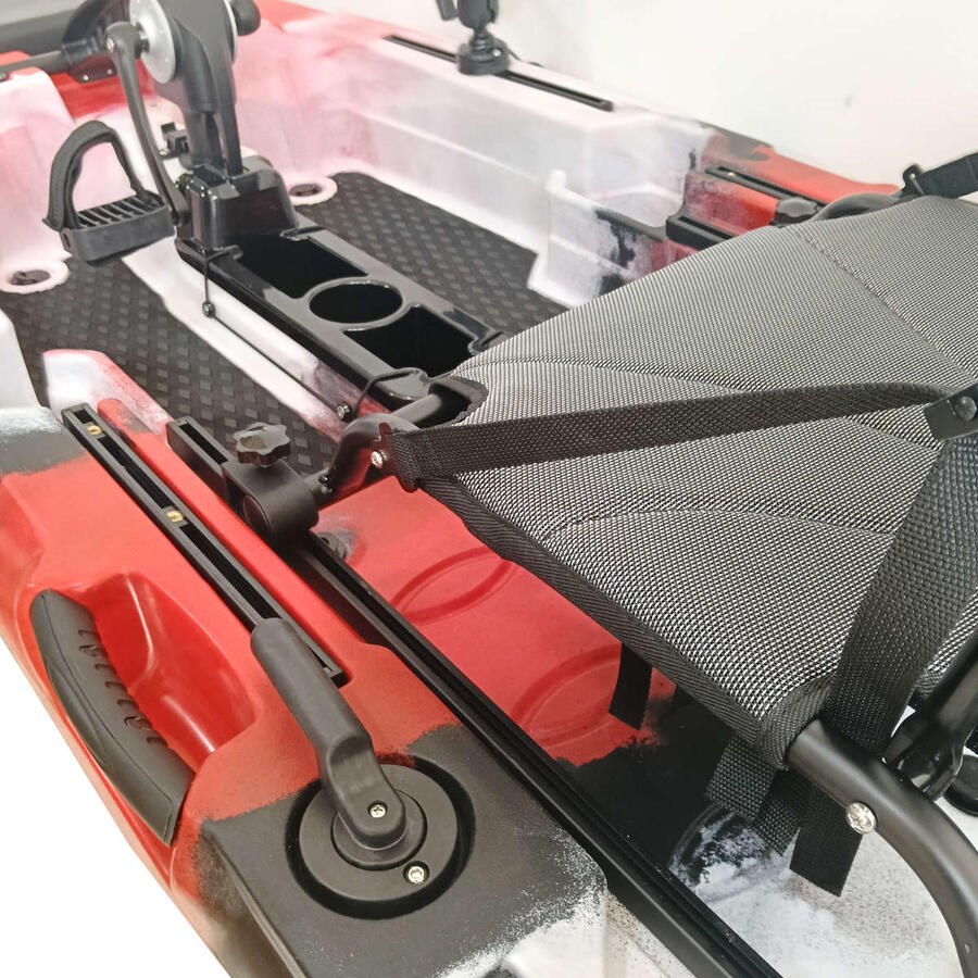 Kayak da Pesca a Pedali SKF Pedal Power 13 - 415 cm - 39 kg - Rosso Nero Bianco