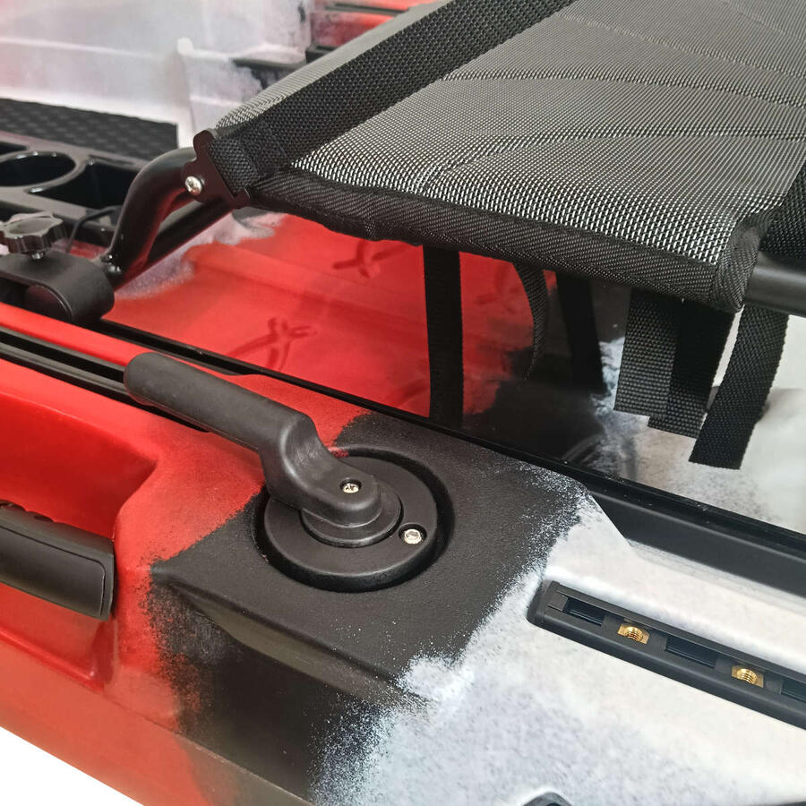 Kayak da Pesca a Pedali SKF Pedal Power 13 - 415 cm - 39 kg - Rosso Nero Bianco