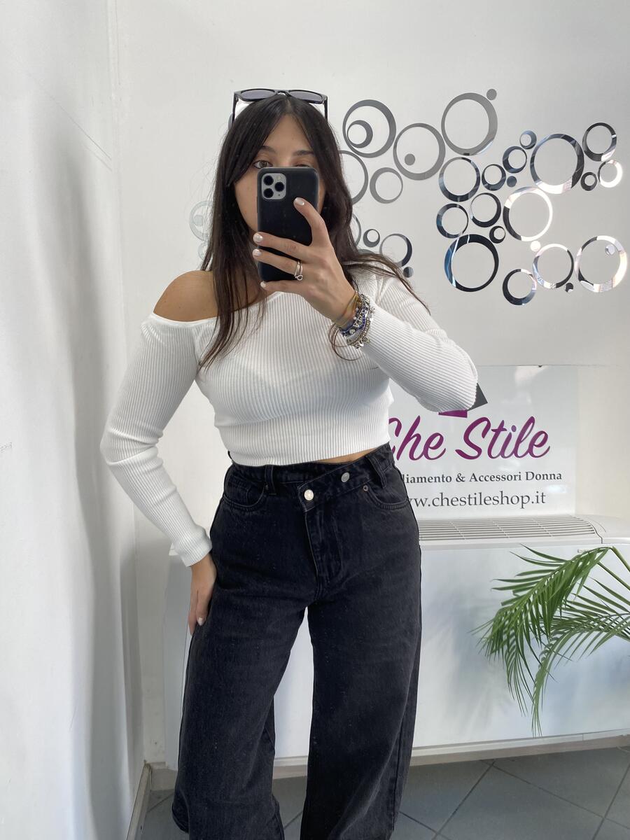 NOVITÀ Jeans baggy grigio chiusura storta