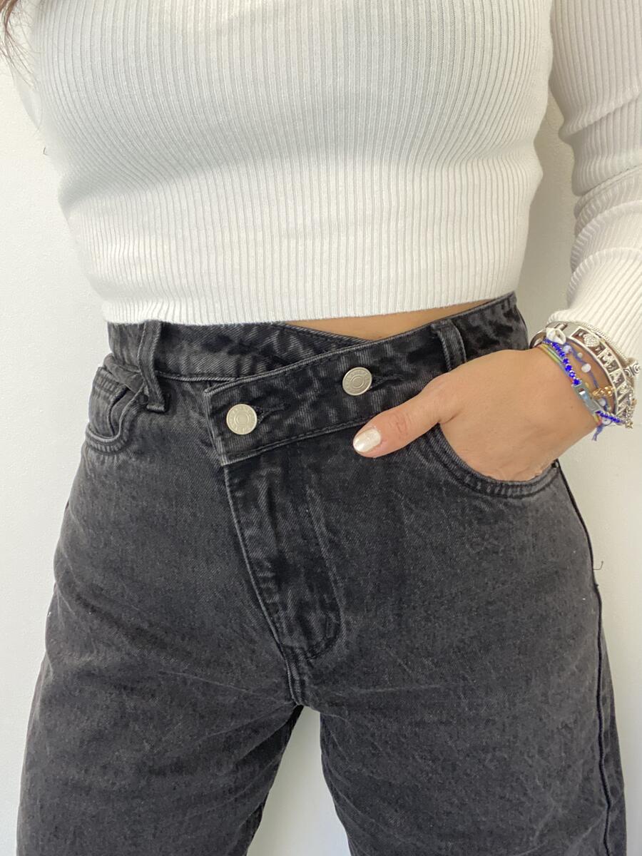 NOVITÀ Jeans baggy grigio chiusura storta