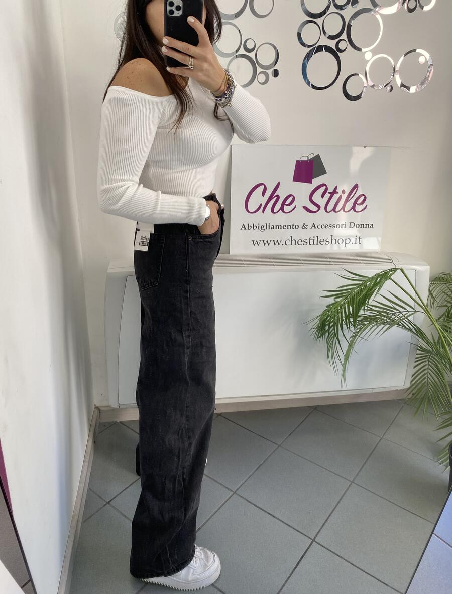 NOVITÀ Jeans baggy grigio chiusura storta