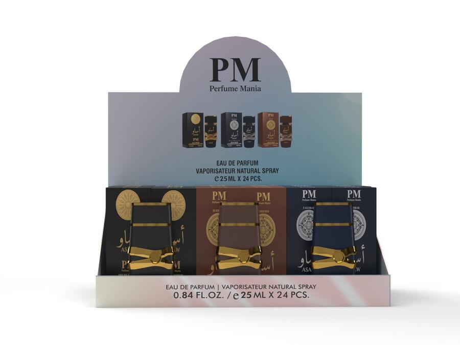 PM EXPO ASSORTITO ASAW EDP DA 25 ml (Similare ASAD LATTAFA)
 [Conf.da 24 pezzi]