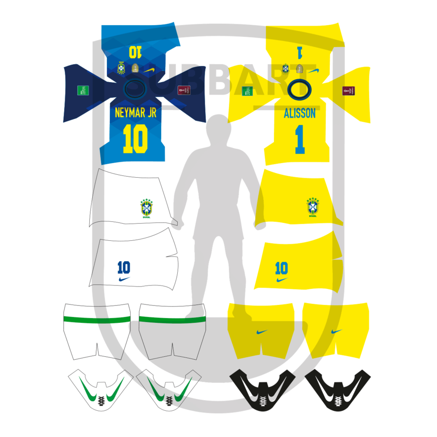 DECALS BRASILE 2021 SECONDA MAGLIA 