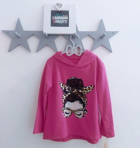 FELPA "GIRL" CON CAPPUCCIO