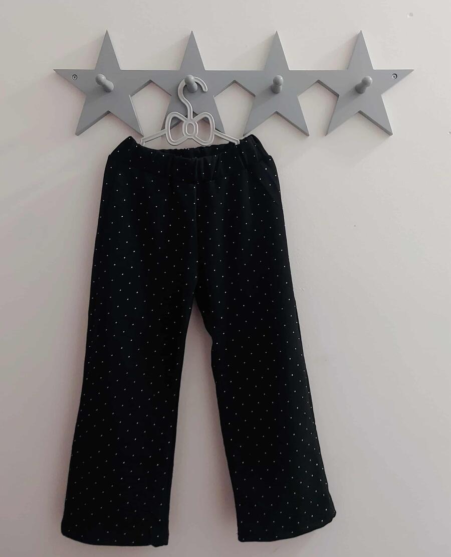 PANTATUTA PALAZZO CON GLITTER VERSIONE NERO