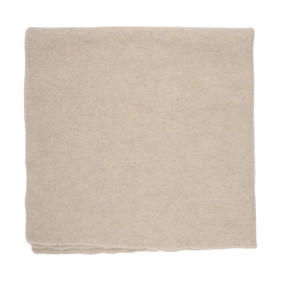 Copertina in pile di lana merino 85x85 cm – Camel Melange | HUTTEliHUT