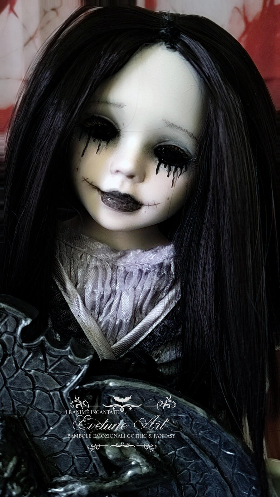 Shahrain Angelo Custode di Clavis Speculi Versi - Bambola in porcellana goth 