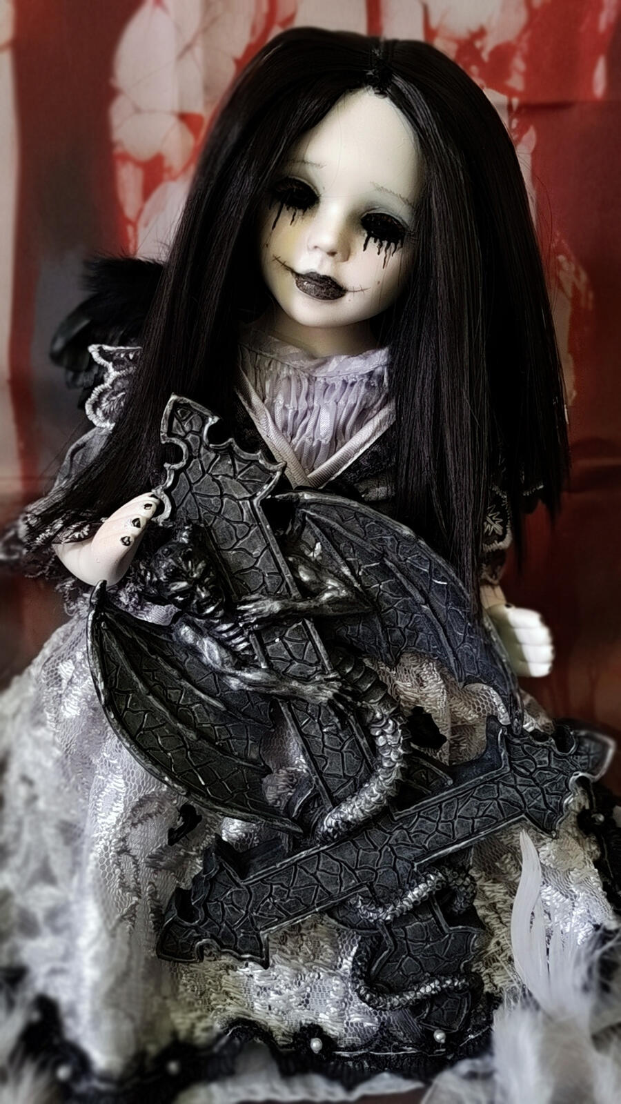 Shahrain Angelo Custode di Clavis Speculi Versi - Bambola in porcellana goth 