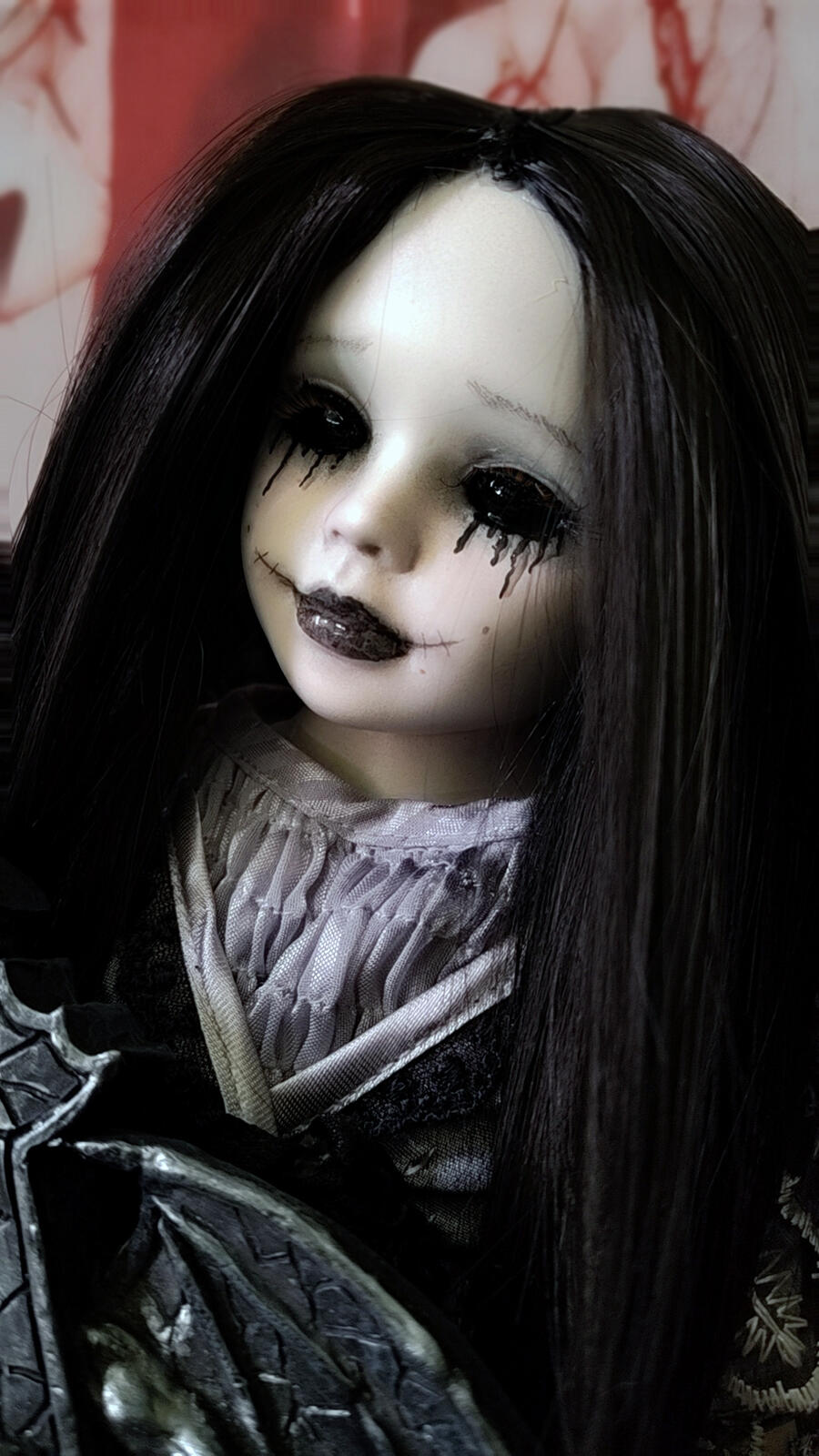 Shahrain Angelo Custode di Clavis Speculi Versi - Bambola in porcellana goth 