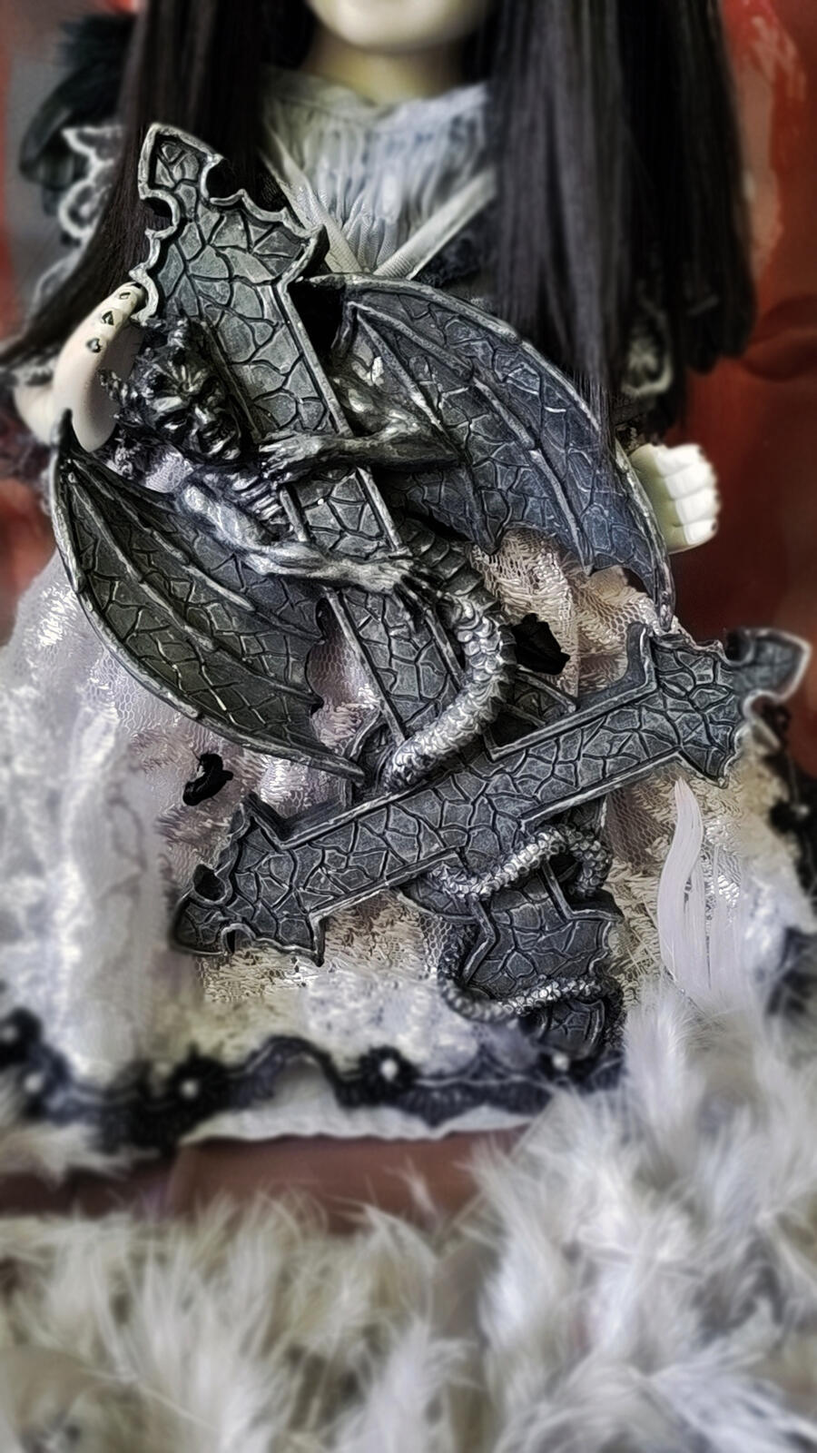 Shahrain Angelo Custode di Clavis Speculi Versi - Bambola in porcellana goth 