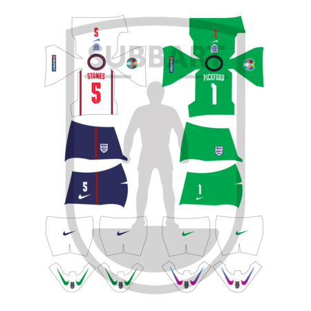 DECALS INGHILTERRA 2020 EUROPEO