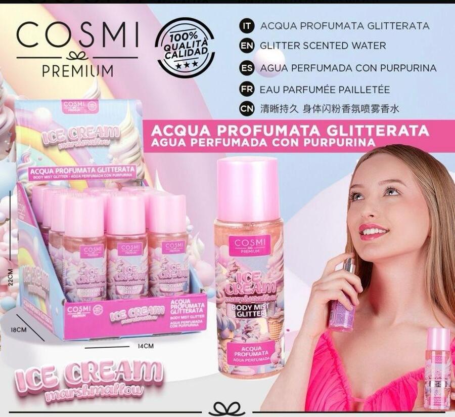 COSMI ACQUA PROFUMATA GLITTERATA DA 100 ml
 [Conf.da 12 pezzi]
