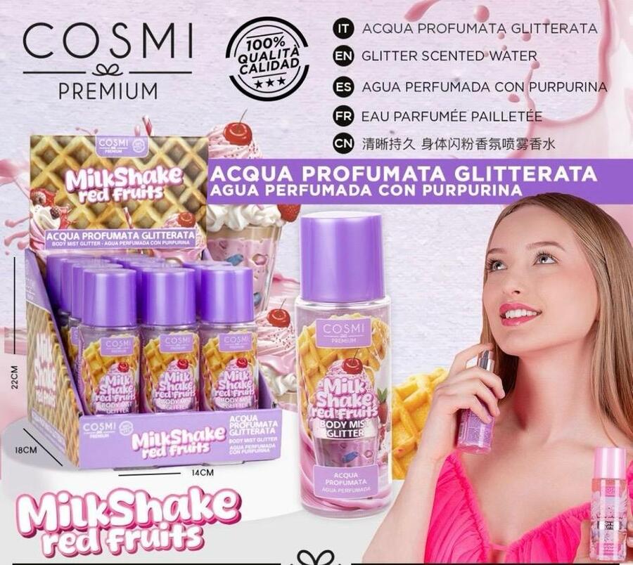 COSMI ACQUA PROFUMATA GLITTERATA DA 100 ml
 [Conf.da 12 pezzi]