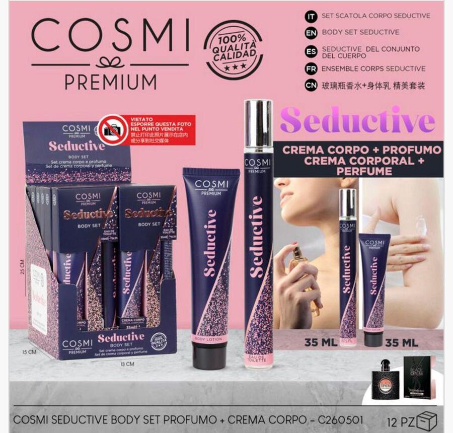COSMI SET CREMA CORPO DA 35 ml+PROFUMO DA 35 ml
 [Conf.da 12 pezzi]