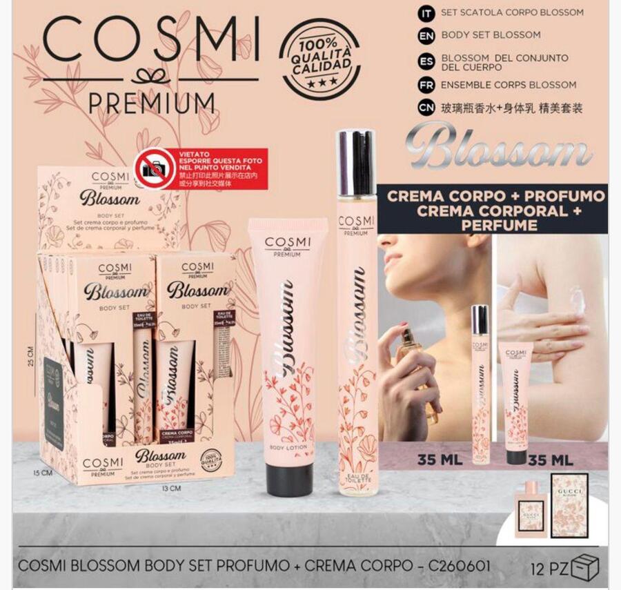COSMI SET CREMA CORPO DA 35 ml+PROFUMO DA 35 ml
 [Conf.da 12 pezzi]