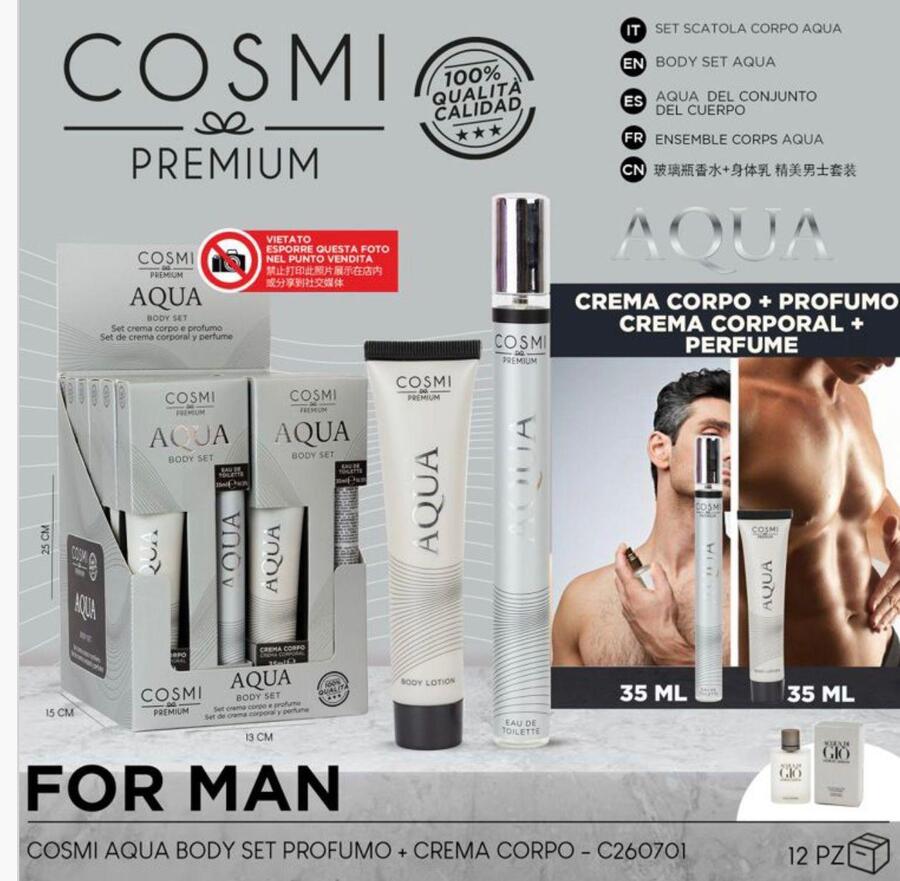 COSMI SET CREMA CORPO DA 35 ml+PROFUMO DA 35 ml
 [Conf.da 12 pezzi]
