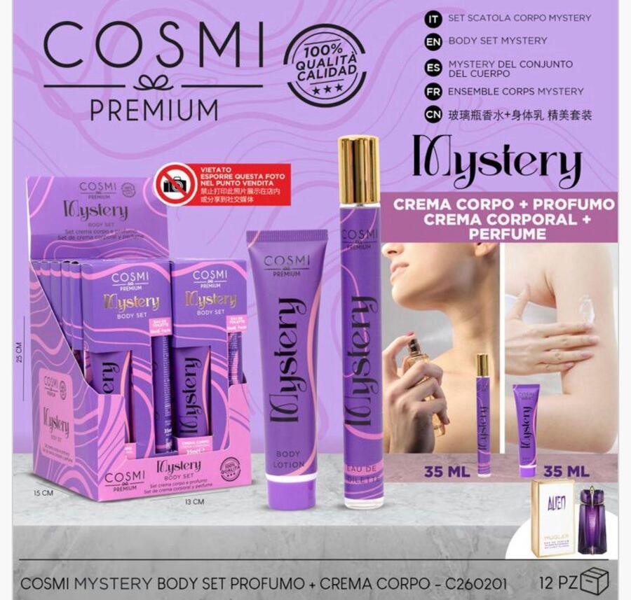 COSMI SET CREMA CORPO DA 35 ml+PROFUMO DA 35 ml
 [Conf.da 12 pezzi]