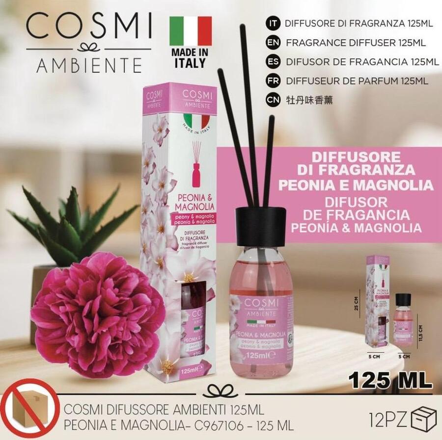 COSMI DIFFUSORE DI FRAGANZA DA 125 ml
 [Quantità minima per ordine è di 12 pezzi]